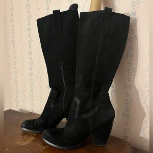 Black suede 7.5 Nine West knee high boots